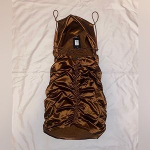Satin backless dress
